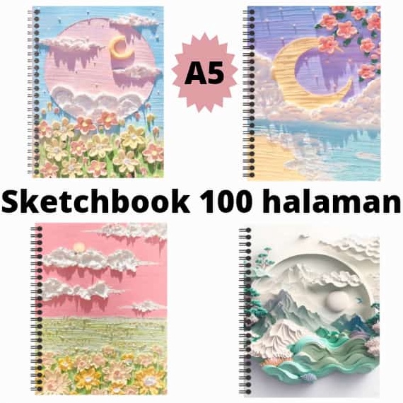

3.3 Terlaris SKETCHBOOK A5 ISI 100 HALAMAN /BUKU SKETSA/ BUKU GAMBAR TEMA COVER 3D & POP ART