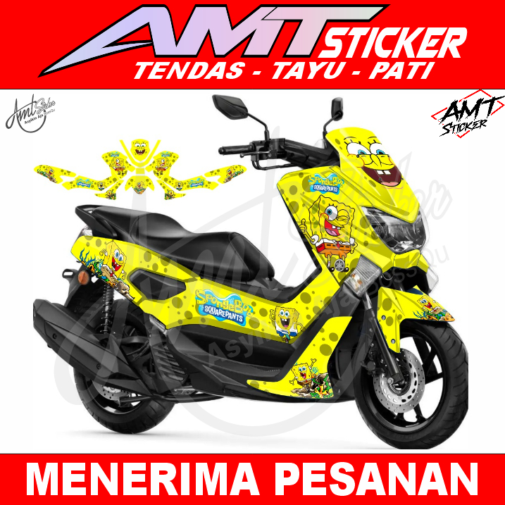 Stiker Decal Motor Nmax - Sponge Bob - Bisa Custom Warna