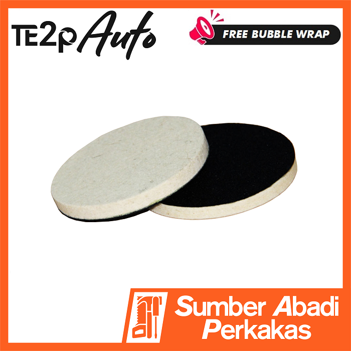 Busa Spon Poles Kaca Mobil Jamur Baret 4 5 Inch Wool Felt Glass Polishing Wheel Velcro Pad