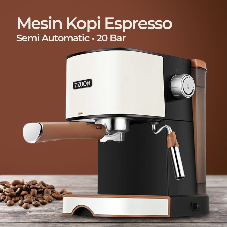 Mesin Kopi 20 Bar 1L Espresso Coffee Maker Frothing ZZUOM MX-CM6826T