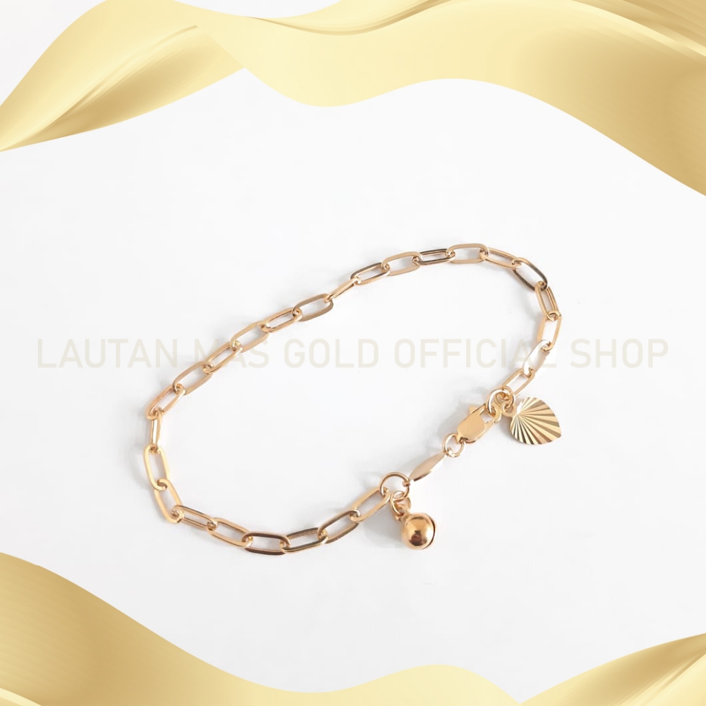 LMG Gelang Catena Paperclip Paperlina HWT Gold - 375 8K - Rose Gold