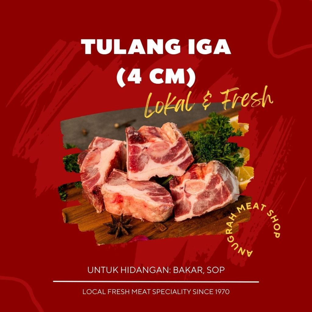 Tulang Iga (Potongan 4 cm) Daging Sapi Lokal Segar - Anugrah Meat Shop