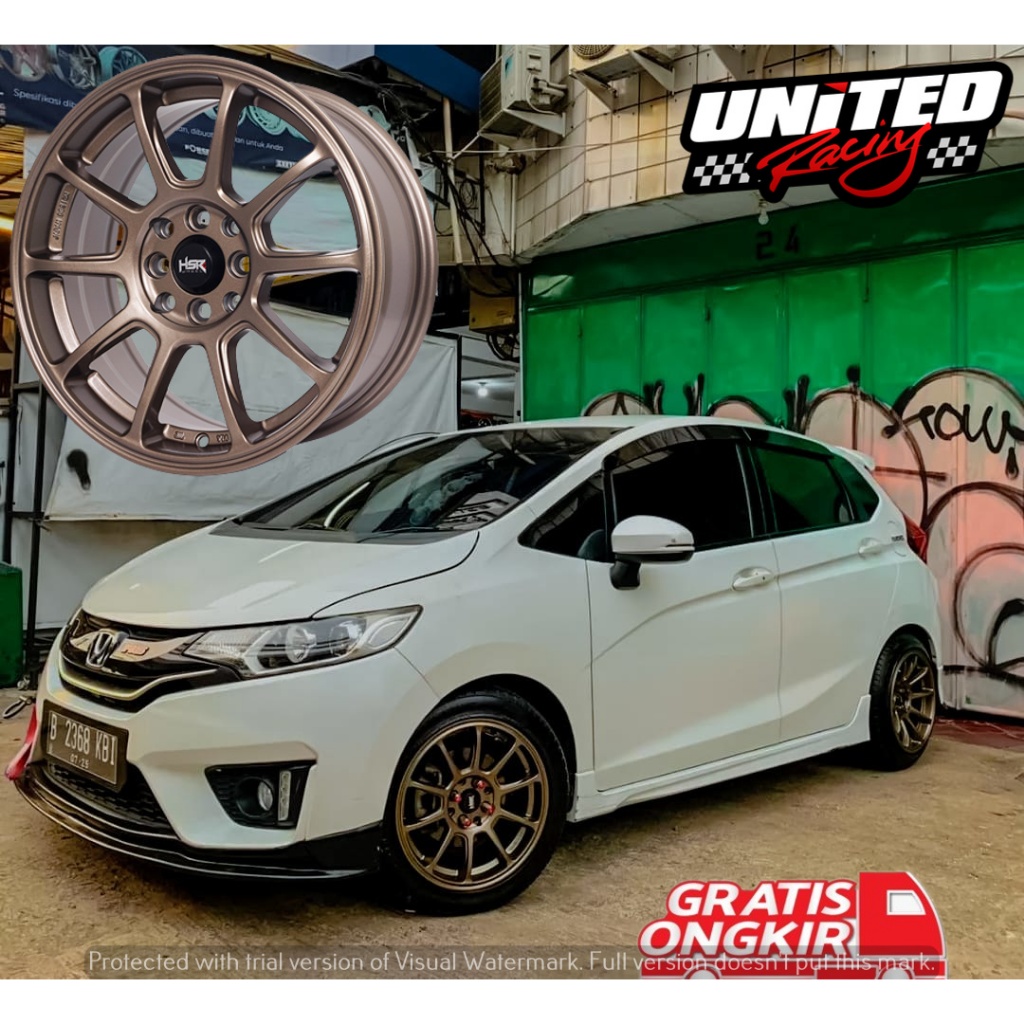 VELG MOBIL HONDA JAZZ R16 HSR ZICO PAKET + BAN 205/50 RING16 ACCELERA LEBAR CELONG