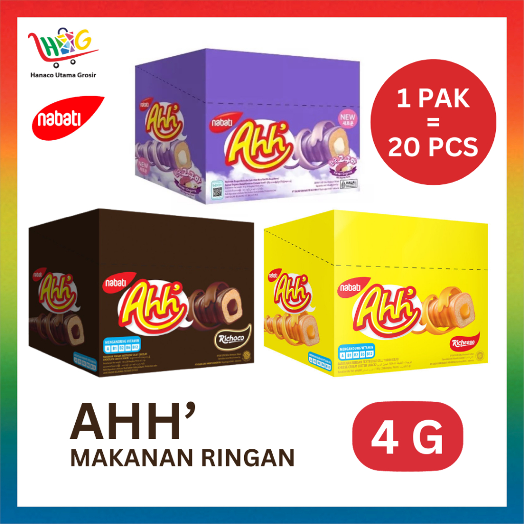 

Nabati Richeese Ahh Cheese Keju / Cokelat / Goguma 20 X 4g [ 1 BOX ]