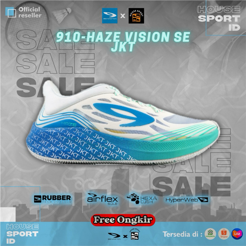 910 Nineten HAZE VISION SE JAKARTA Sepatu Lari - PUTIH/BIRU
