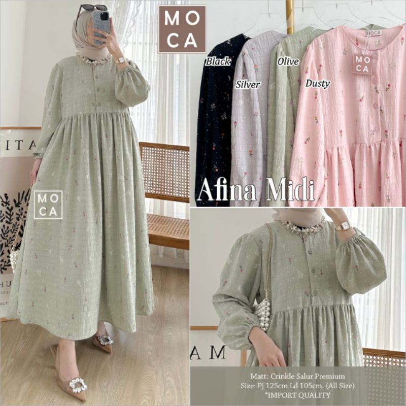 AVINA MIDI BAHAN CRINKLE SALUR