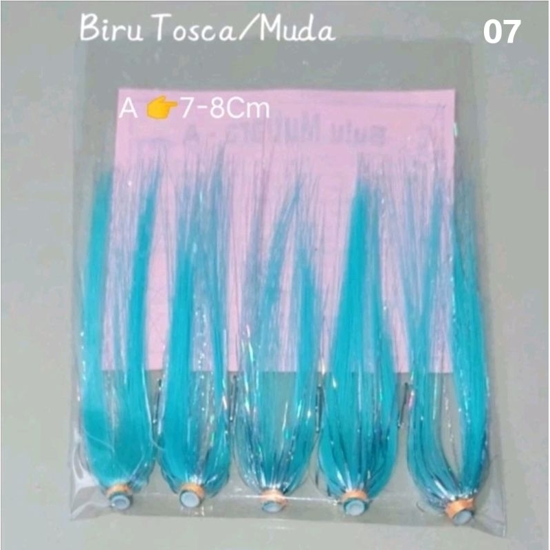 BULU MUTIARA TIPE - A  1BUNGKUS/5PCS BULU MUTIARA  A UMPAN IKAN Cakalang | UMPAN TONGKOL / Umpan Ten