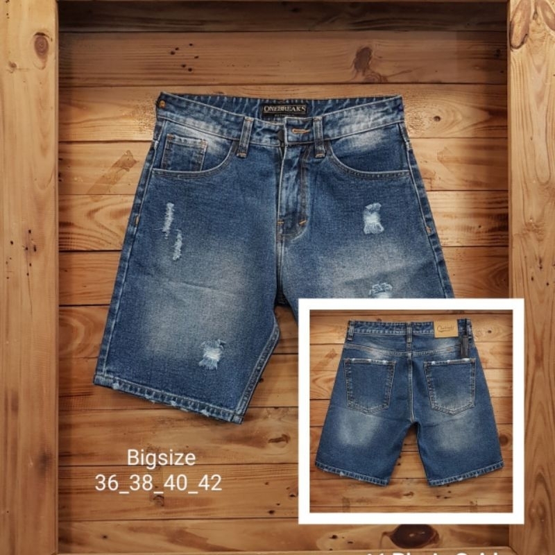 Celana Jeans Pendek - Celana Jeans Pria - Celana Pendek - Celana Jeans pendek Sobek -