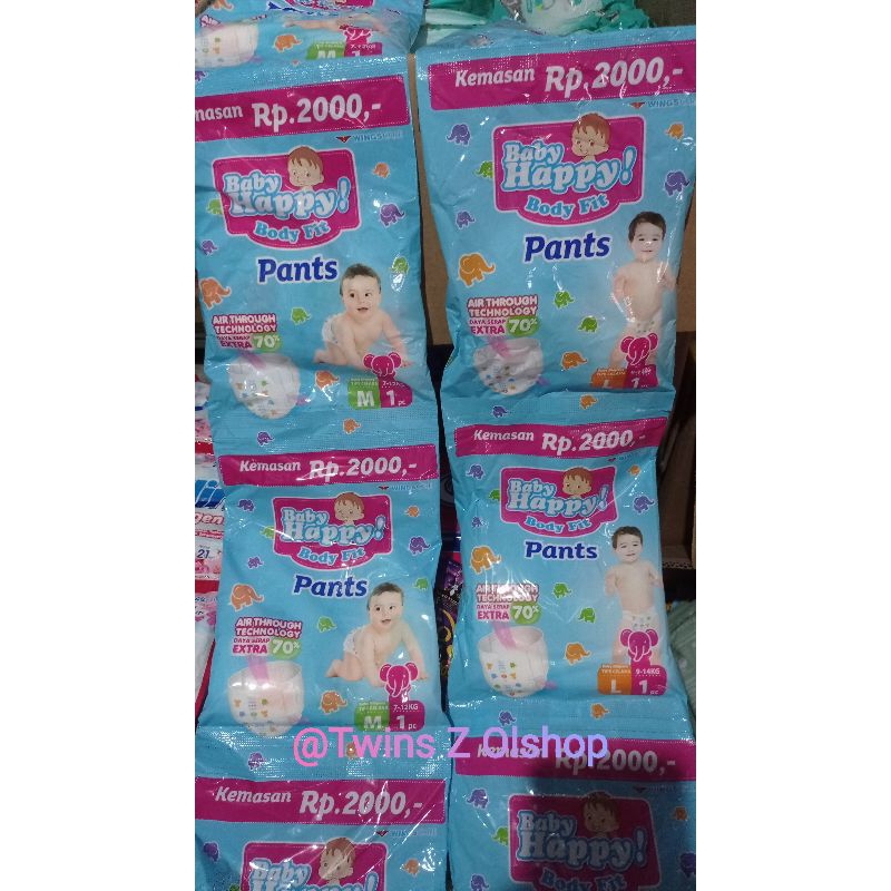 PROMO......BABY HAPPY RENCENG 1 RENCENG ISI 6 PC. POPOK BAYI DIAPERS