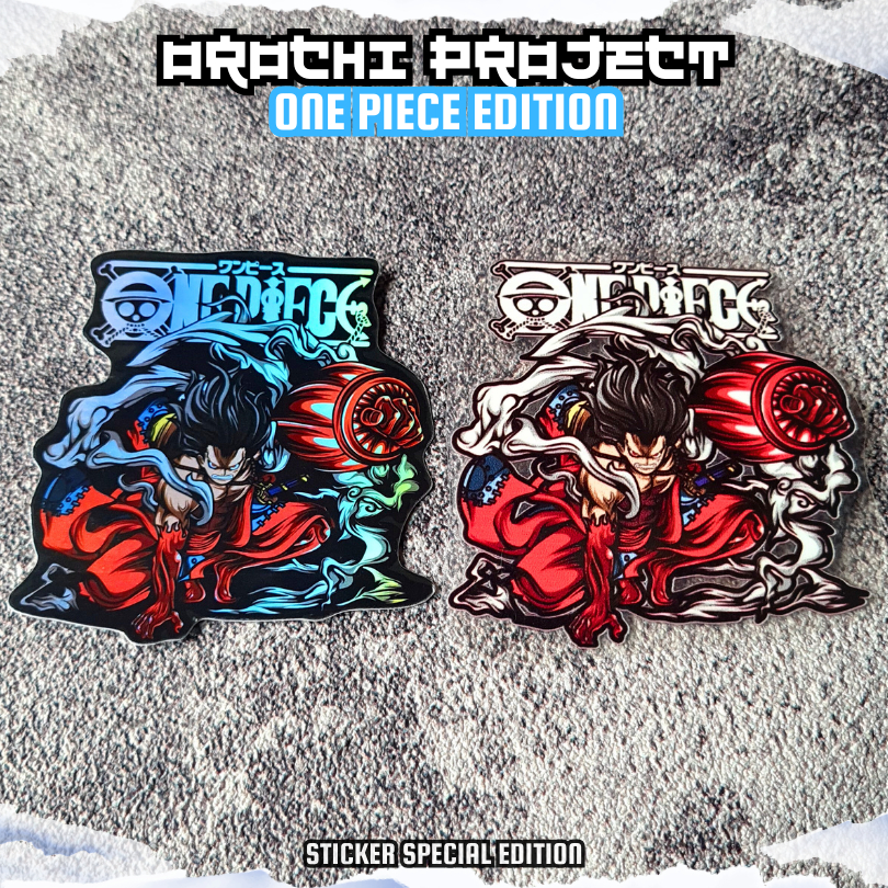 

Sticker Stiker Anime Monkey D. Luffy Gear 4 Four Bounce Man One Piece Hologram DTF UV Anti Air HP Laptop Tumbler Motor Helm