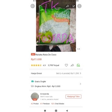 

⚡BEST SELLER⚡ nataku tk.toserda haga 12.250 (nataku nata de coco) - potongan dadu kecil ukuran 5 mm