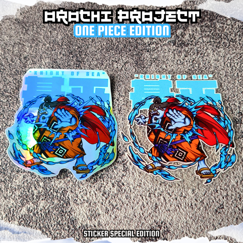 

Sticker Stiker Anime Shichibukai Jinbei One Piece Hologram DTF UV Anti Air HP Laptop Tumbler Motor Helm