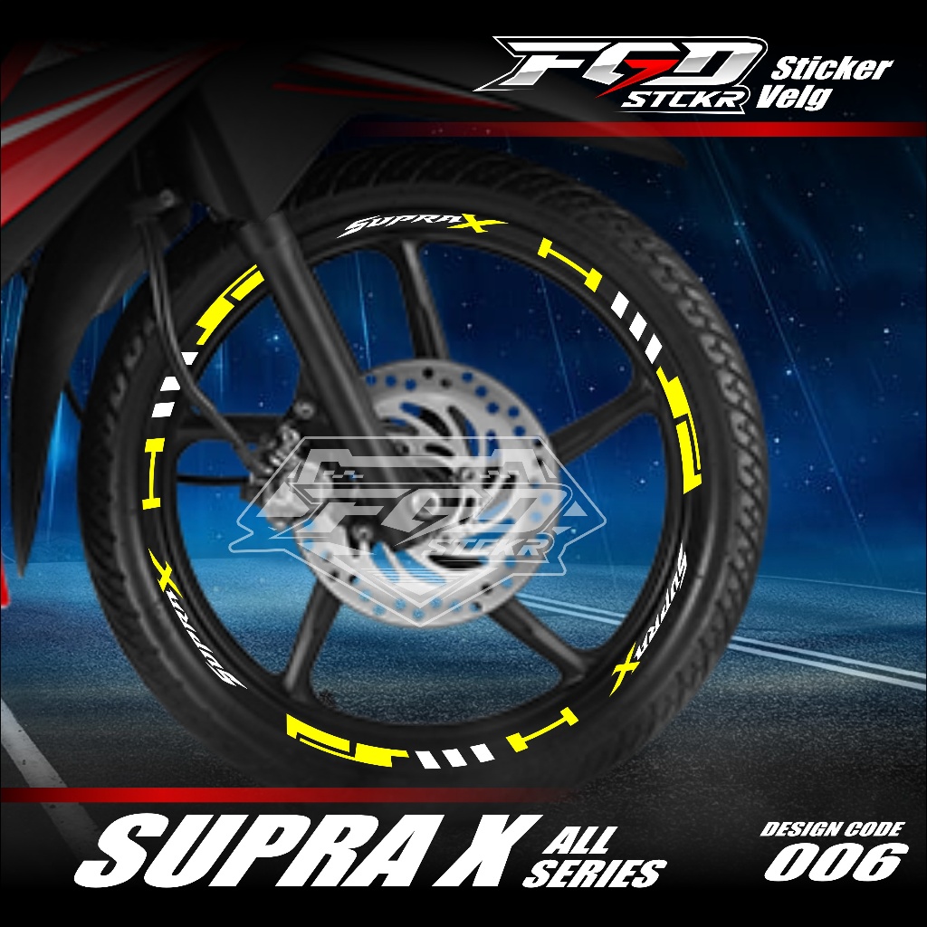 Cutting Sticker List Velg Motor Honda SUPRA X All Series Lis Pelek SUPRA X 125 Variasi 006