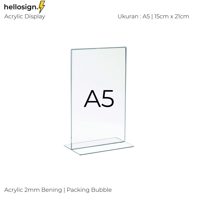 

Star 11.11 Akrilik Display A5 | Tempat Brosur A5 | Acrylic Tent Card Holder Type T