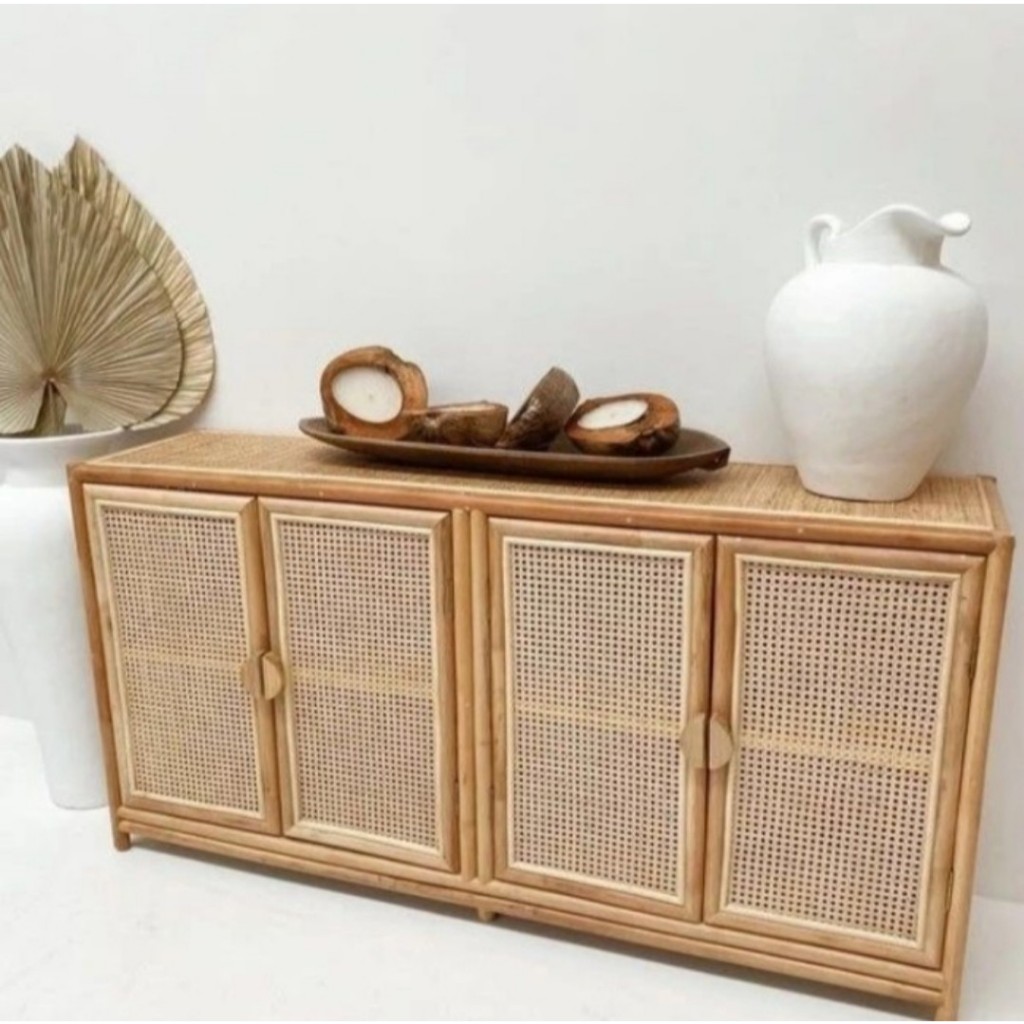 LILY BLOSSOM STORAGE CABINET KABINET DAPUR BUFET KAYU JATI LEMARI BUFET MINIMALIS Benwood