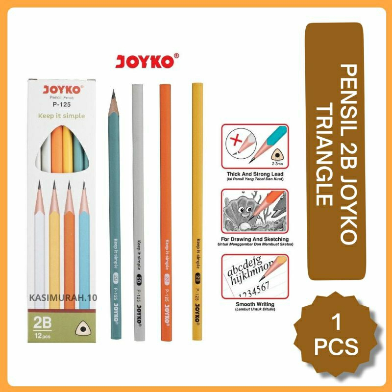 

Pensil 2b Joyko P-125 / Pensil 2B Hitam Pekat / Pensil Tulis Scan Komputer / Pensil Ujian 2b Scanning Komputer