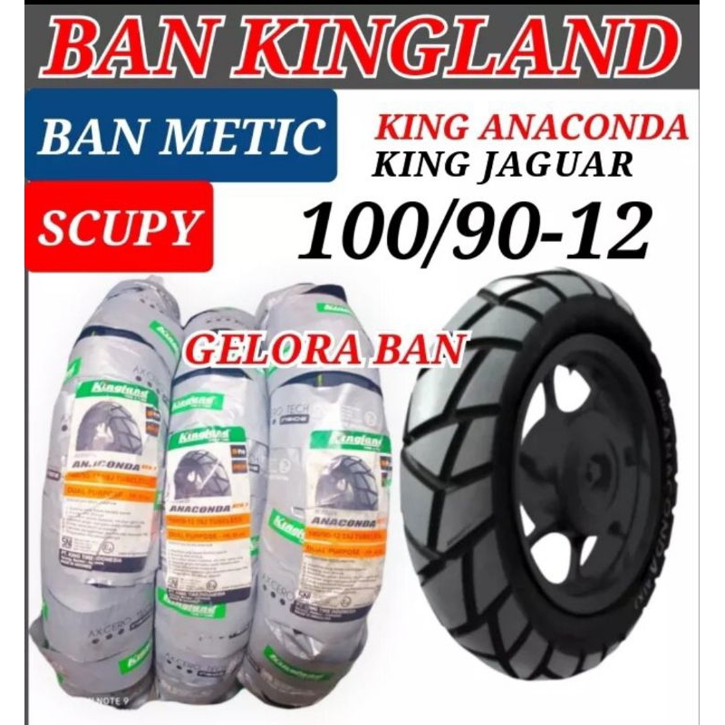 ban metic tubeless kingland 100/90-12 king anaconda ban honda scopy ban tubeless 100/90-12 ban ring 