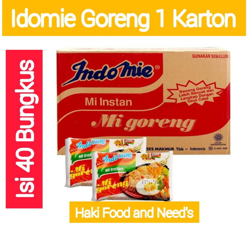 

Indomie Goreng 1 Dus isi 40 pcs Jabodetabek