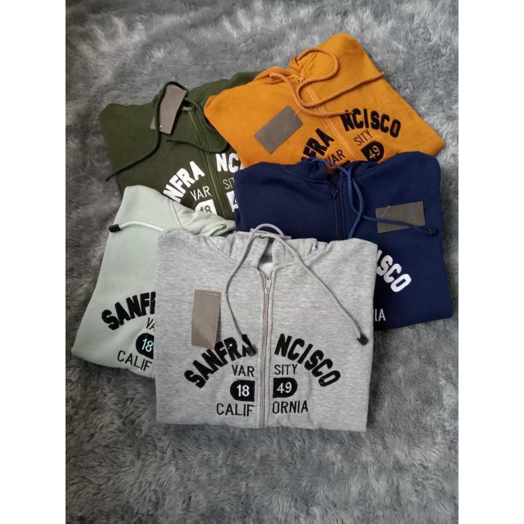 Jaket Hoodie WHO.A.U Sanfrancisco Zipper Hijau Premium Unisex / Hoodie WHO A.U Original Pull Bordir