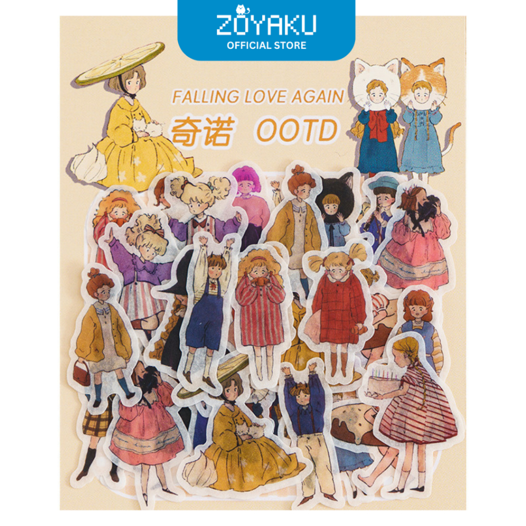 

(40pcs) Stiker Korean Girl & Boy OOTD DIY Design Dekorasi Buku Scrapbook Kreatif STK2011