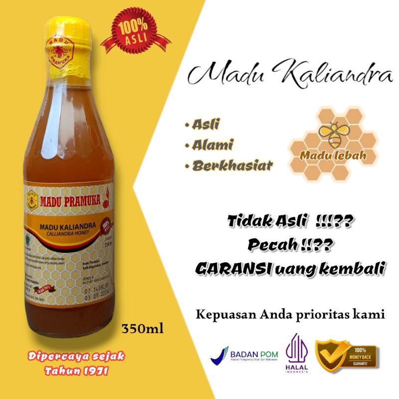 

Madu Kaliandra Merk MADU PRAMUKA 350ml Garansi 100% Asli