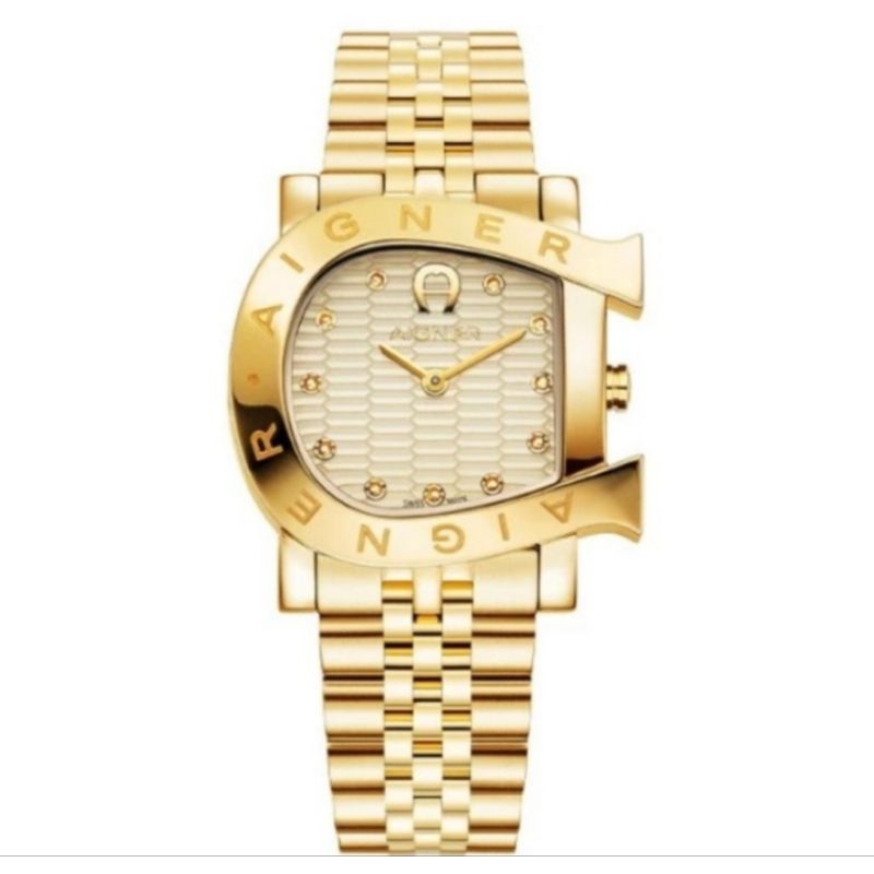 AIGNER AGW.249005 Massa Due Jam Tangan Analog Wanita Gold Original