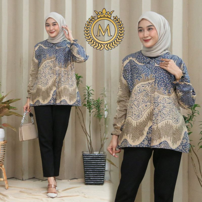 BAJU BATIK WANITA MODERN MONALISA GENES M,L,XL asli PEKALONGAN