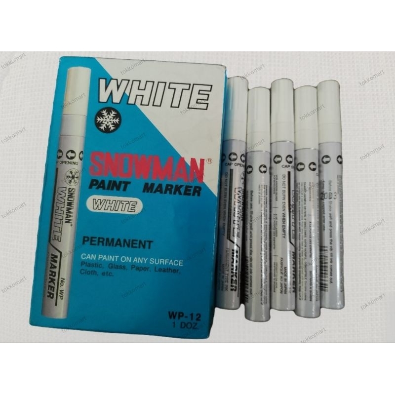

Snowman Paint Marker Permanent White WP 12 Gold