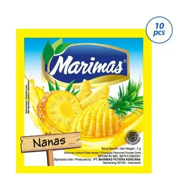 

MINUMAN MARIMAS NANAS 1 RENCENG ISI 10 PROMO MURAH