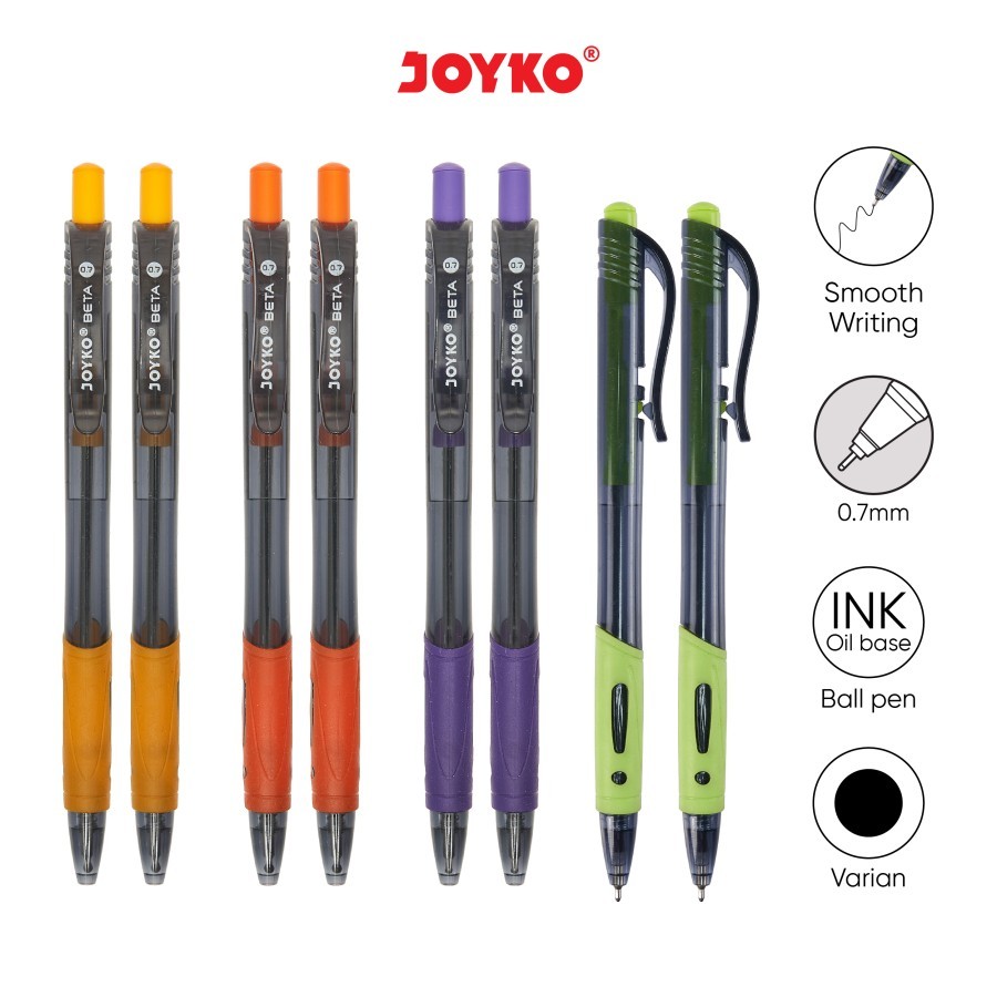 

Ball Pen / Pulpen / Pena Joyko BP-207 / Beta / 0.7 mm - Black 12Pcs