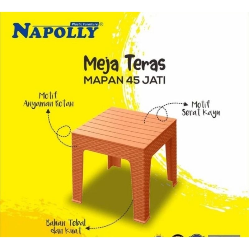Napolly NP45 Mapan Meja Plastik Motif Rotan