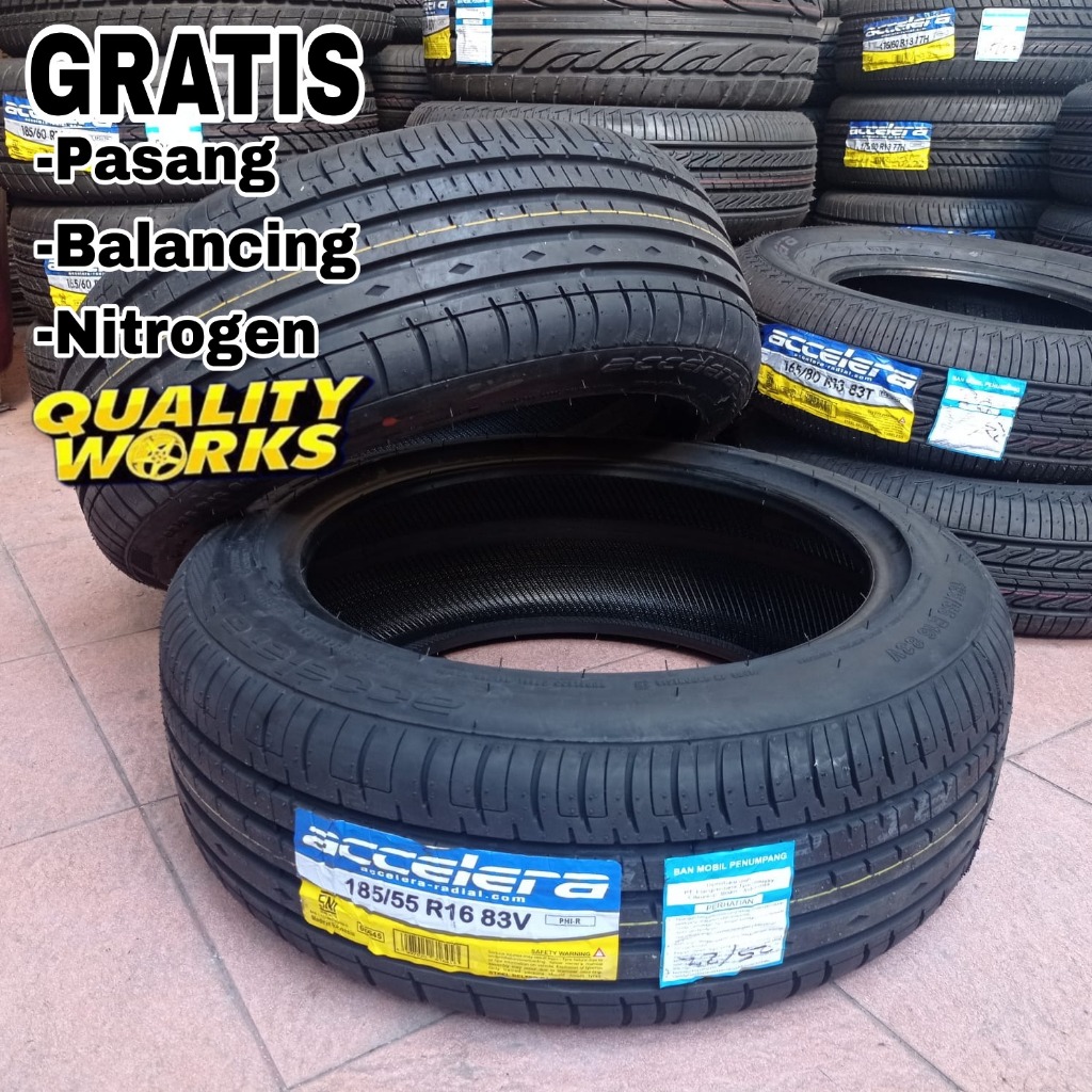 BAN STANDAR MOBIL HONDA JAZZ RING 16 ACCELERA PHI-R 185 55 R16 BAN TUBLLES 185/55 R16