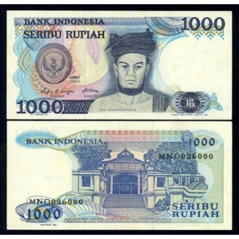 Uang Kuno 1000 Rupiah 1987 Sisingamangaraja UNC