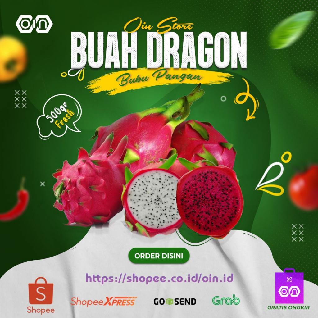 

Dragon Fruits Merah or White Segar 500 Gram Toko Buah Segar Bogor Misis Seres