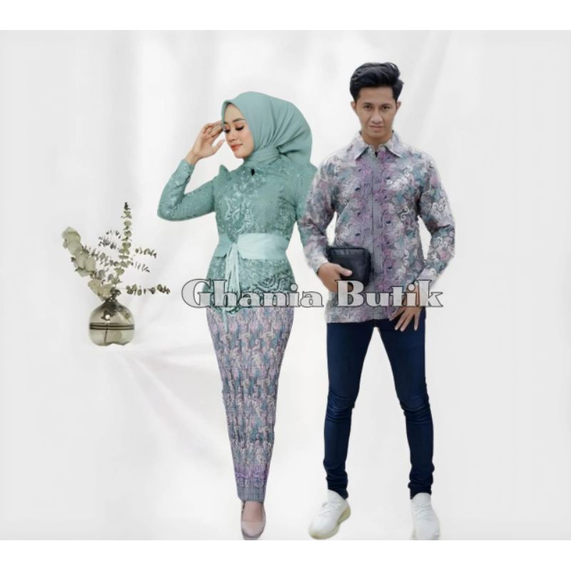 RB2 KAPELAN SUAMI ISTRI - COUPLE BATIK - SETELAN KEBAYA MODERN - KEBAYA WISUDA ATASAN KEBAYA SET