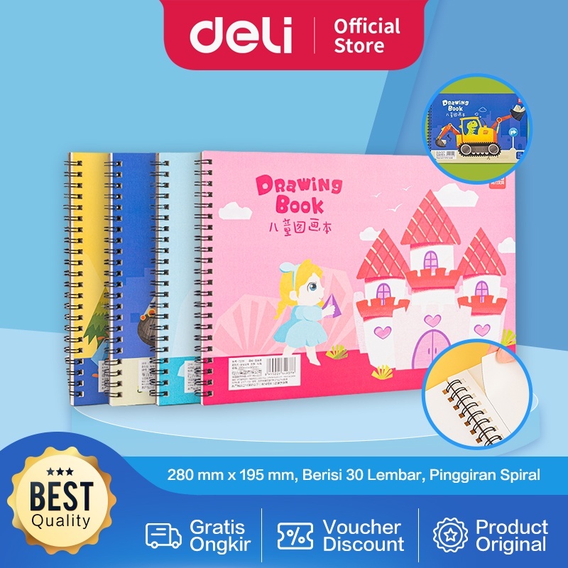 

Deli Cute Painting Book / Buku Gambar Design Lucu 100g 30 lembar 73351