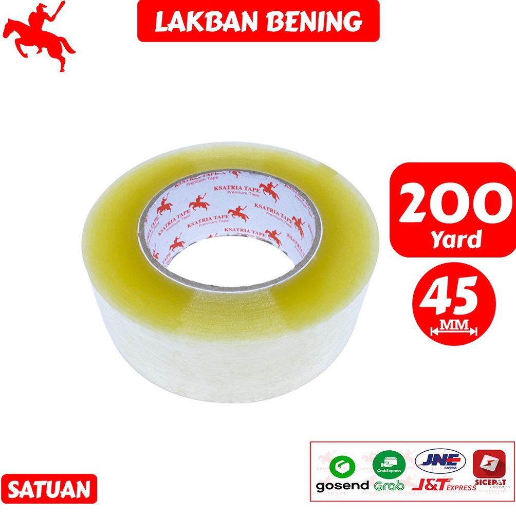 

Termurah dan terbaik >> Lakban OPP Tape / Lakban Bening KSATRIA Tape 200 Yard