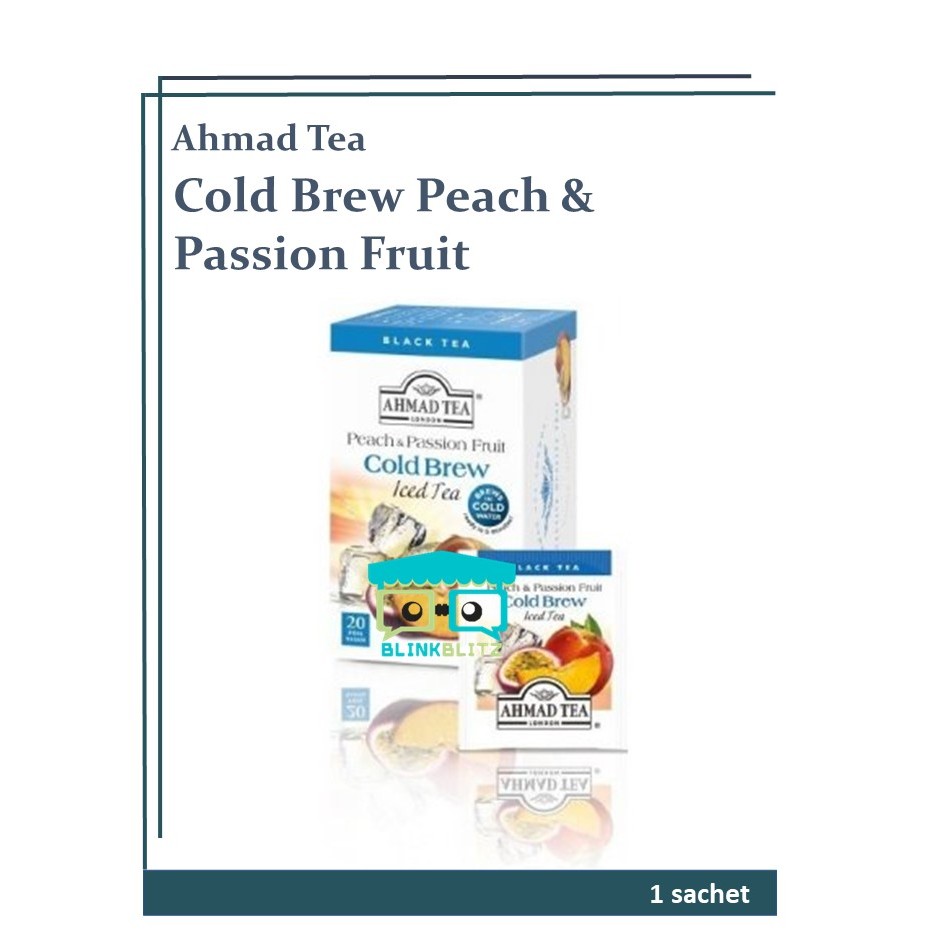 

SACHET Ahmad Tea London Green Tea COLD BREW PEACH & PASSION FRUIT Teh Hijau