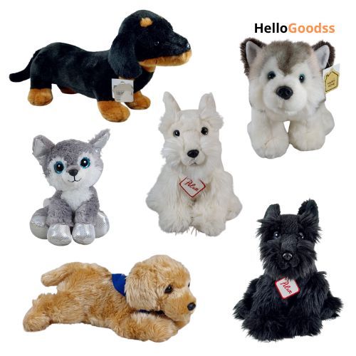Boneka Binatang Anjing Dachshund Husky Golden Terrier Cute Soft - Ukuran M dan L