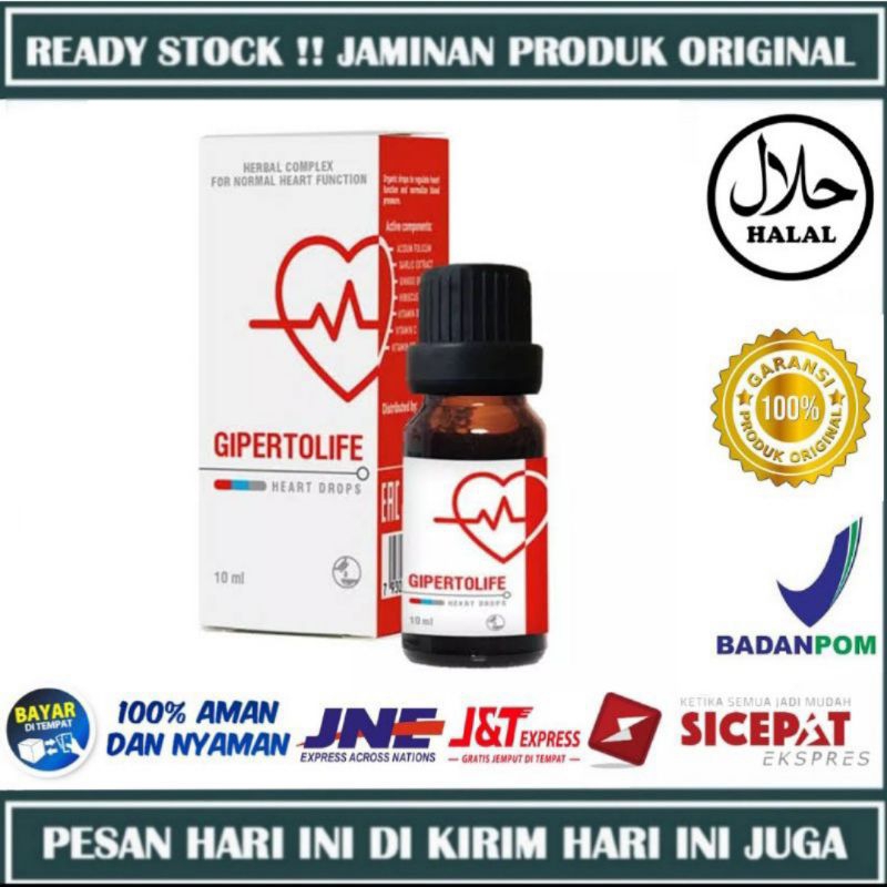 GIPERTOLIFE Asli Original Obat Tetes Hipertensi Stroke Jantung Herbal (10ml)