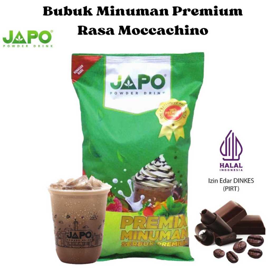 

BUBUK MINUMAN INSTAN RASA MOCCACHINO1 Kg JAPO PREMIUM POWDER DRINK | SERBUK MINUMAN ANEKA RASA