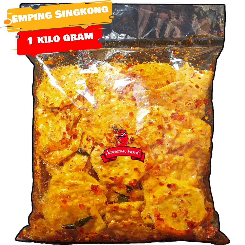 

emping singkong pilihan renyah gurih extra pedas daun jeruk isi 1KG