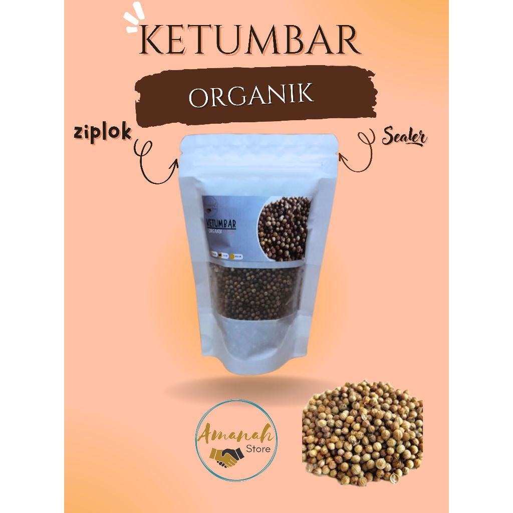 

KETUMBAR BIJI ORGANIK ASLI / CORIANDER 50 GR