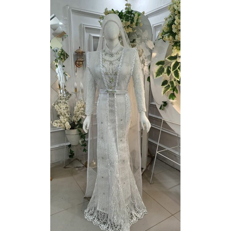 gaun pebganti slim putih murah