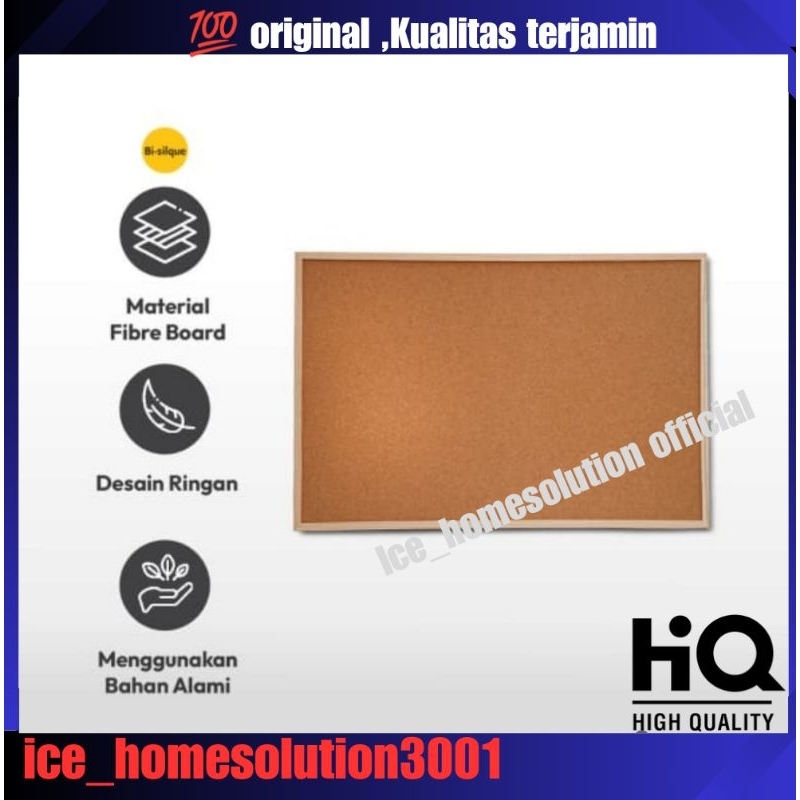 

Bi-silque Cork Board Papan Buletin 90x60 Cm/papan pengingat pesan/papan kantor/papan