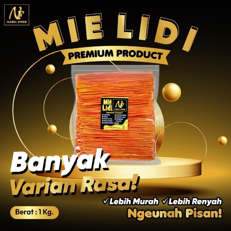 

TERMURAH MIE LIDI NABIL 1000gr/1kg SUPER RENYAH BERBAGAI RASA KILOAN