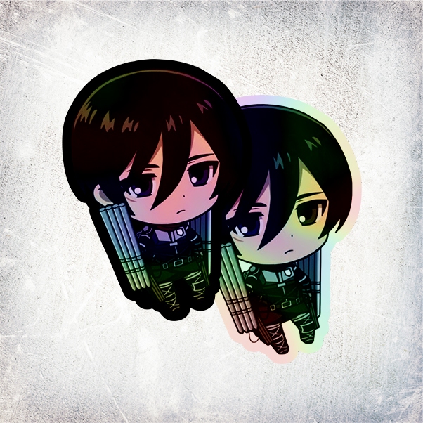 

STICKER HOLOGRAM ANIME CHIBI MIKASA ACKERMAN ATTACK ON TITAN (SHINGEKI NO KYOJIN)