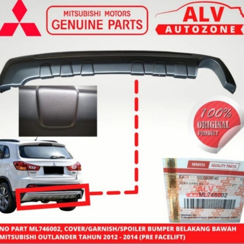 COVER SPOILER GARNISH BEMPER BUMPER BELAKANG MITSUBISHI OUTLANDER