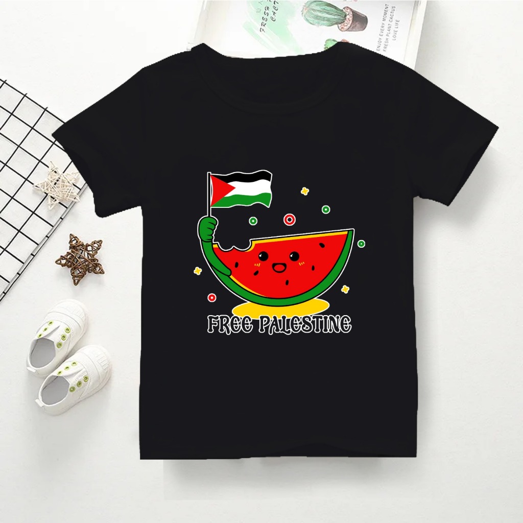 PROMO 12.12 Baju kaos anak motif palestina / baju kaos anak anak gambar semangka / save palestina