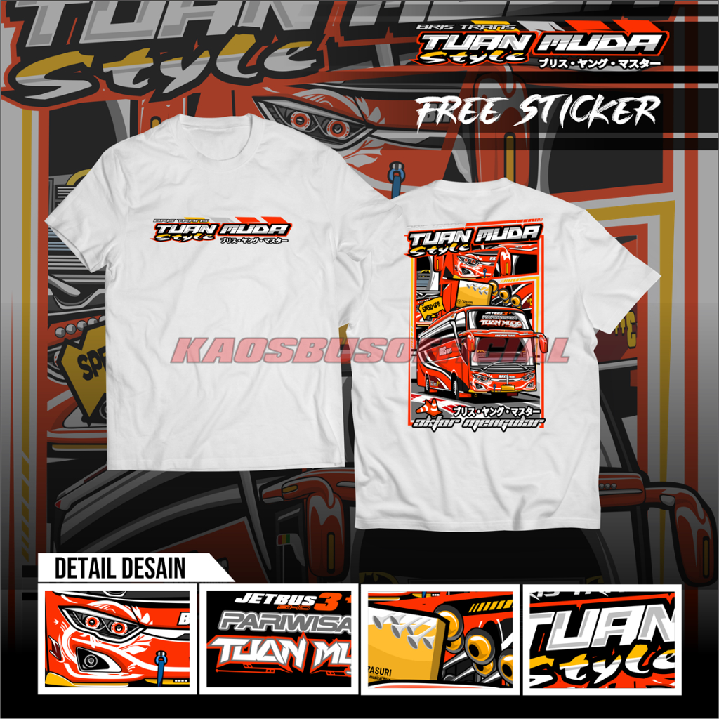 Kaos Baju Bus Mania Bismania Tuan Muda Bris Trans  Pariwisata Jetbus Adi Putro